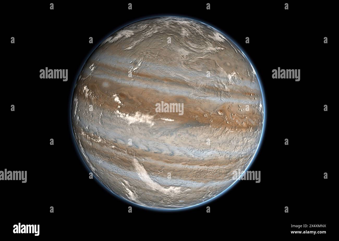 Image de la planète Jupiter isolée dans un espace noir sans étoile Banque D'Images