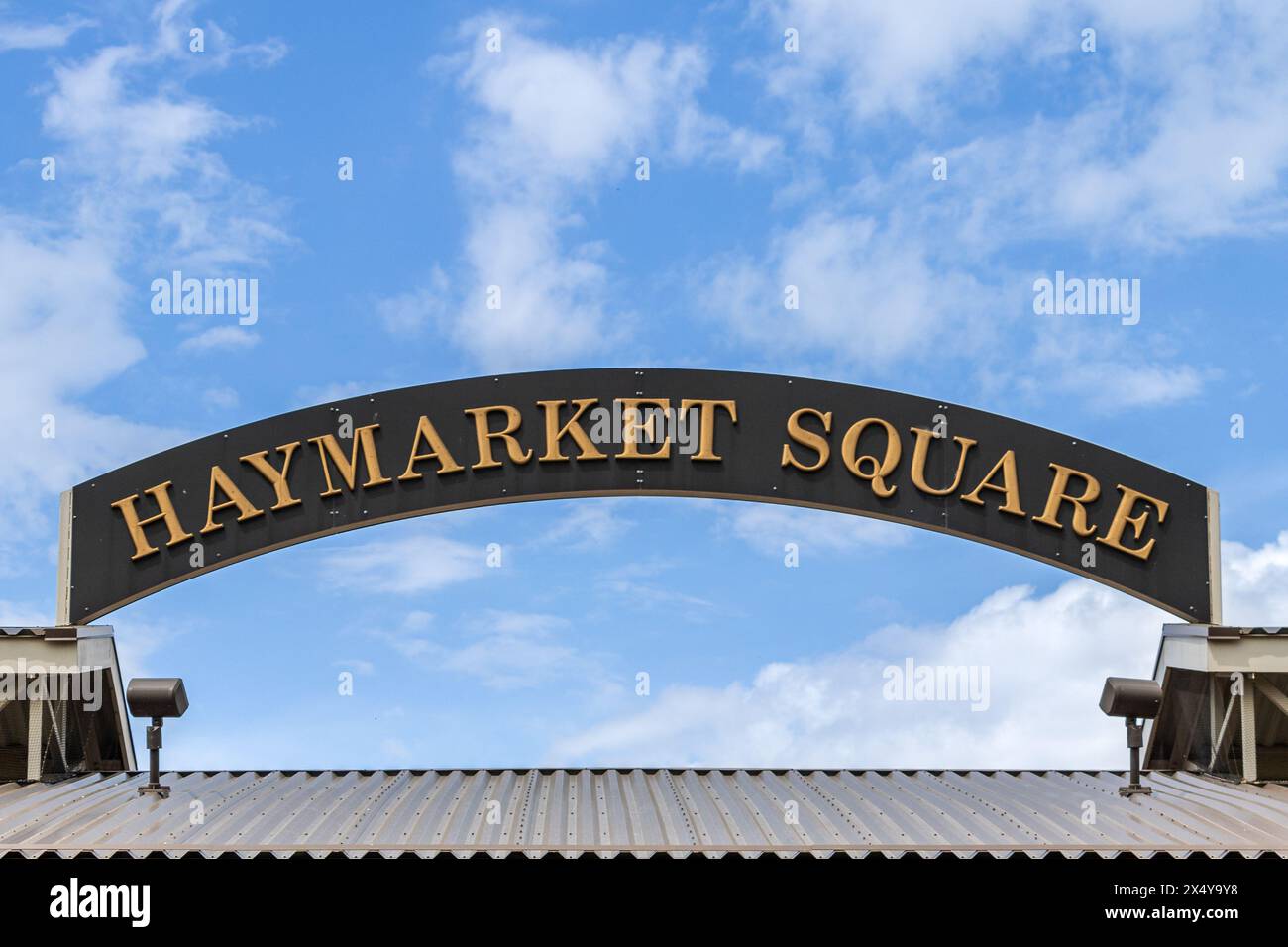 Signe pour Haymarket Square Farmers Market à Leavenworth Kansas KS Banque D'Images
