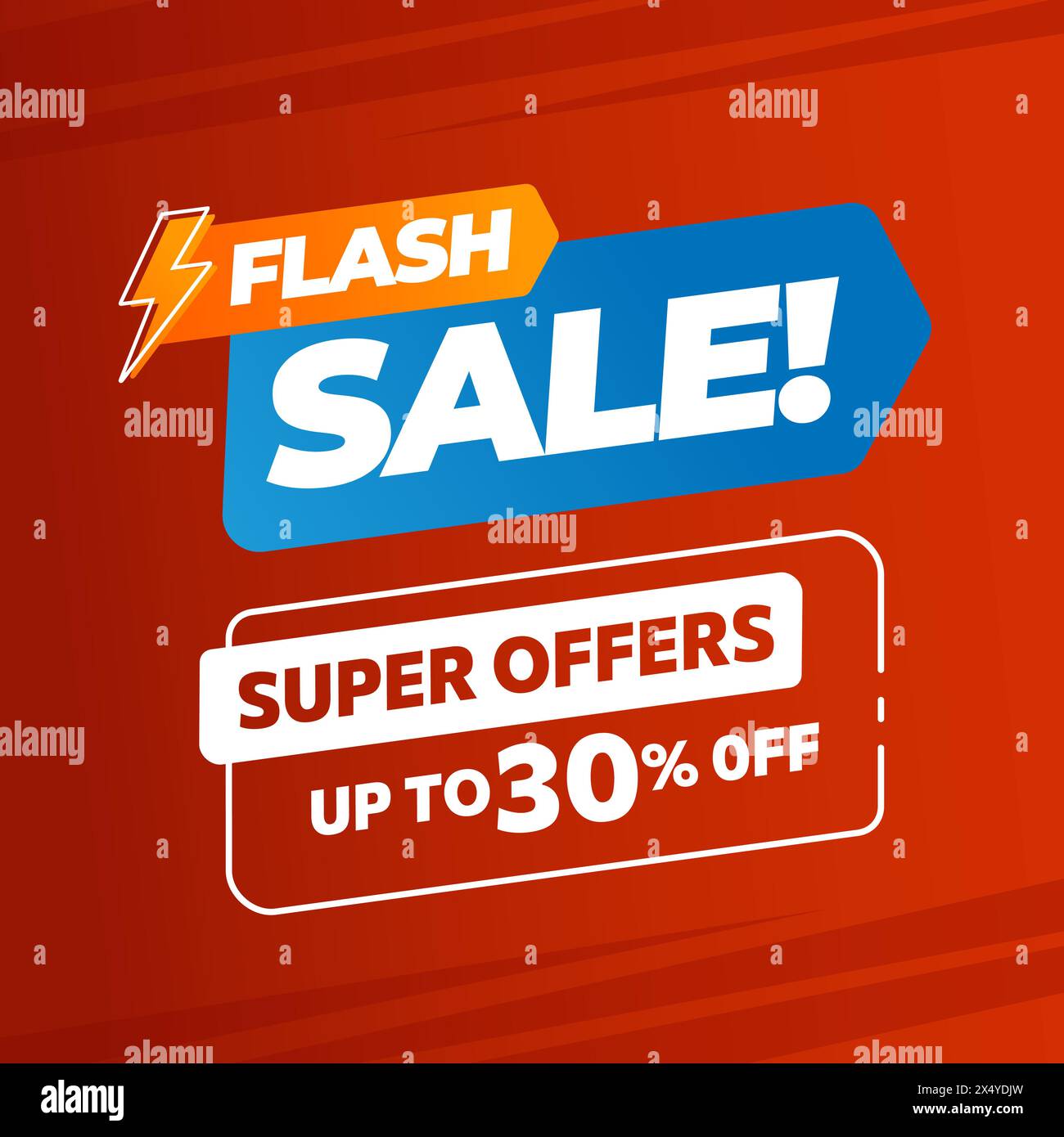 Promotion de bannière Web de réduction de vente flash. Modèle de conception en format carré. Illustration de Vecteur