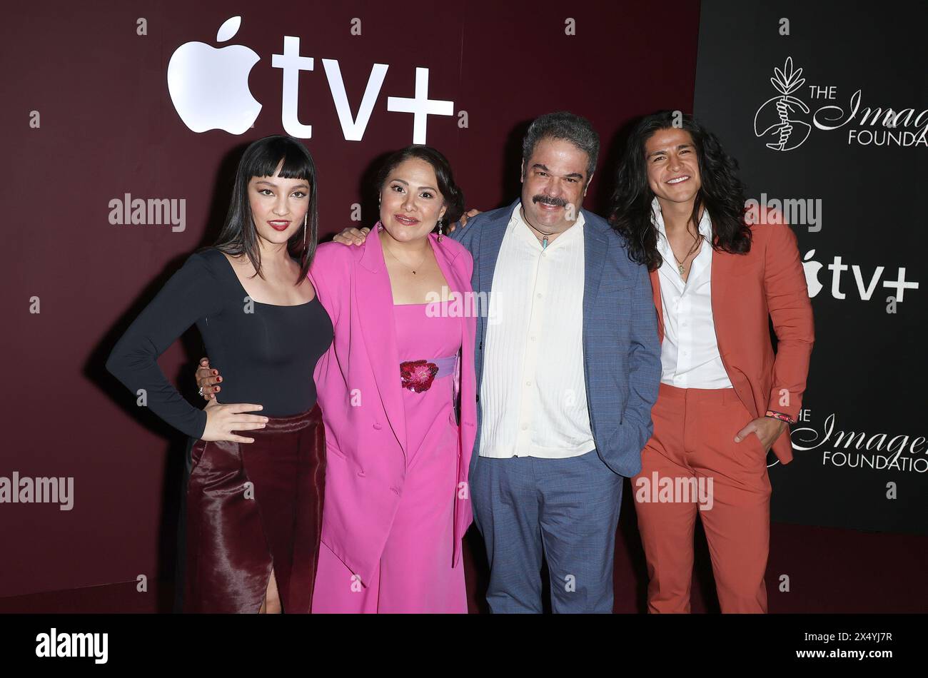 Hollywood, États-Unis. 05 mai 2024. Regina Reynoso, Vanessa Bauche, Carlos Corona, Cristo Fernandez arrivent à la CÉLÉBRATION DU LATINX de la Fondation Apple TV Imagen qui se tient au Hollywood Athletic Club à Hollywood, CA, le dimanche 5 mai 2024. (Photo de Juan Pablo Rico/Sipa USA) crédit : Sipa USA/Alamy Live News Banque D'Images