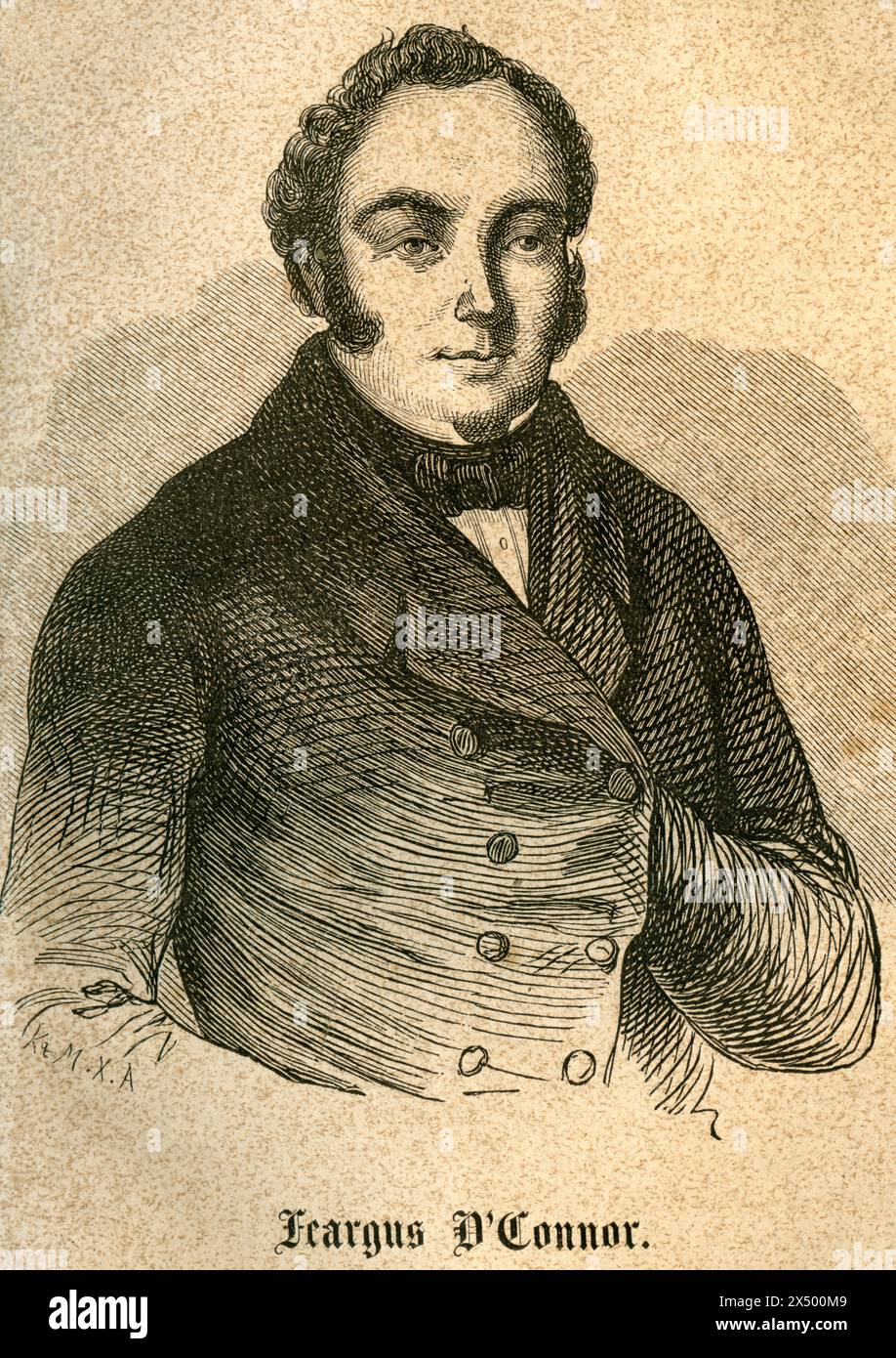 Grande-Bretagne, Londres, Feargus O`Connor, homme politique britannique, chef charartiste, LES DROITS D'AUTEUR DE L'ARTISTE NE DOIVENT PAS ÊTRE EFFACÉS Banque D'Images