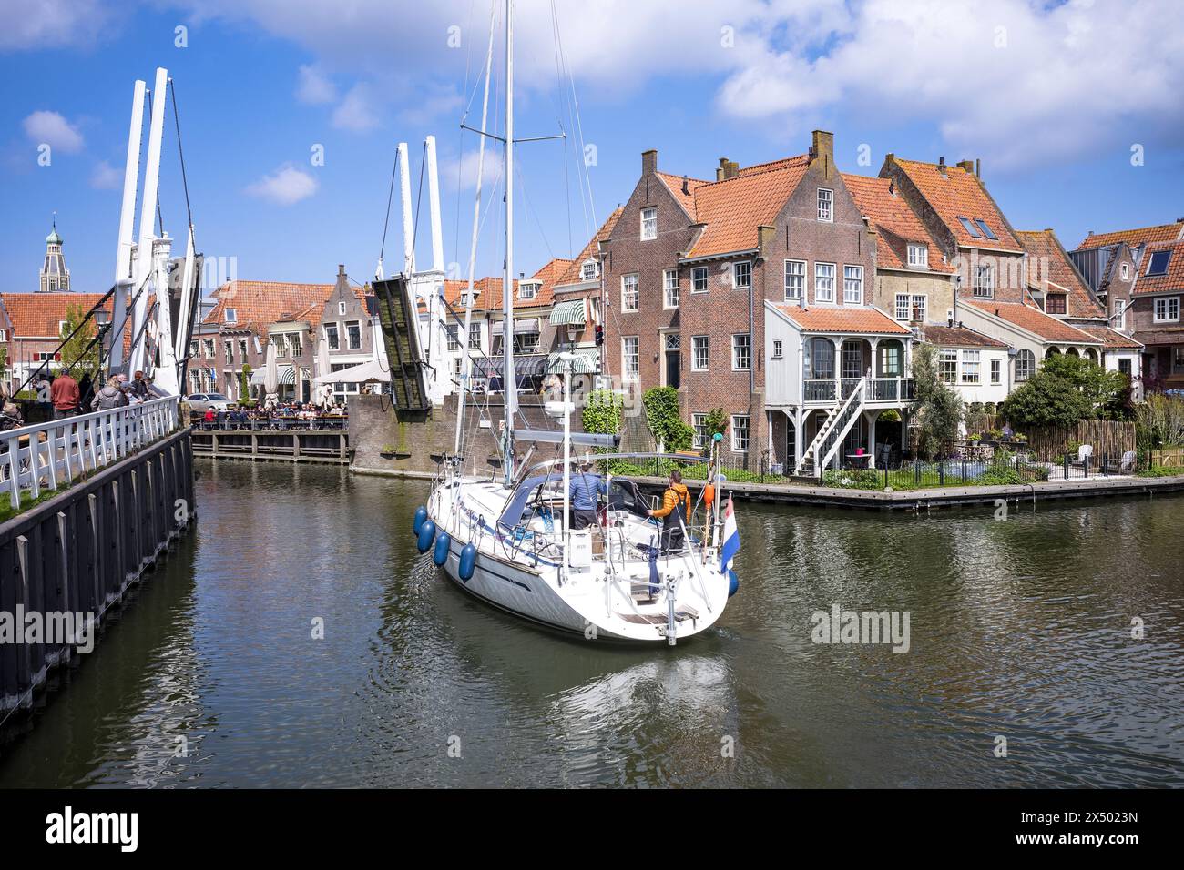 ENKHUIZEN 20240505 - le pont-levis dans la vieille ville historique d'Enkhuizen. - ANP / Hollandse Hoogte / Dutchphoto pays-bas Out - belgique Out Banque D'Images