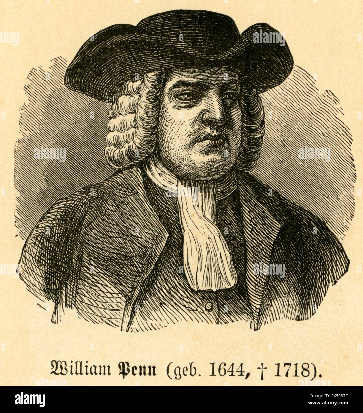 William Penn, Quaker, fondateur de Pennsylvanie, LE DROIT D'AUTEUR DE L'ARTISTE N'A PAS À ÊTRE EFFACÉ Banque D'Images