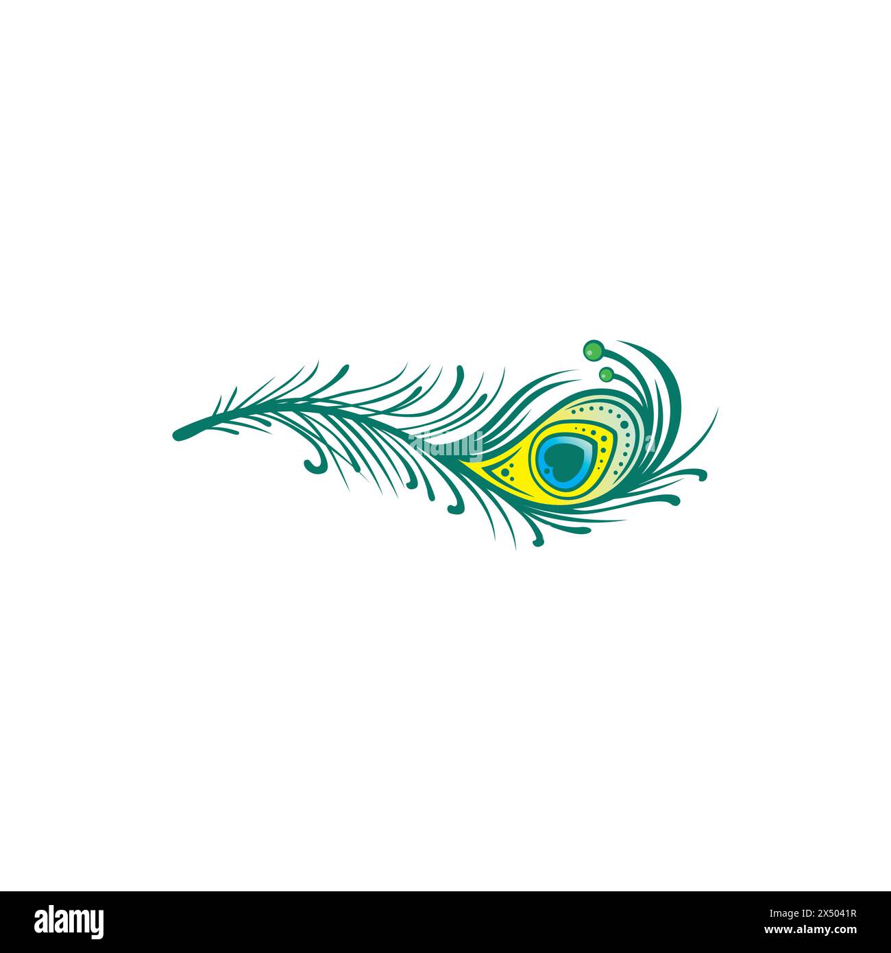 Plumes de paon sur un fond blanc. Illustration vectorielle. Logo en plume de paon Illustration de Vecteur