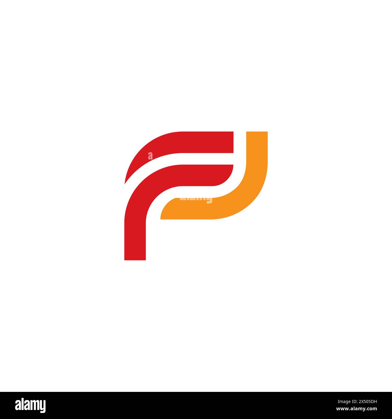 Logo FP adapté à la conception initiale du logo. Vecteur d'icône lettre PF Illustration de Vecteur