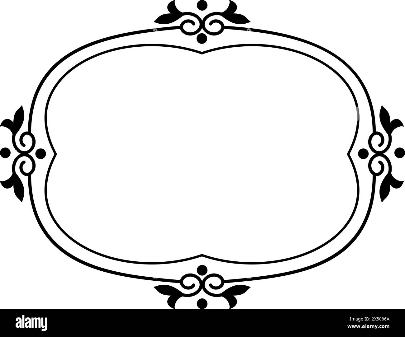 Bordure décorative. Bloc vide pour le texte. Vignette courbe élégante rétro, décoration calligraphique vintage, invitation de mariage, classique Illustration de Vecteur