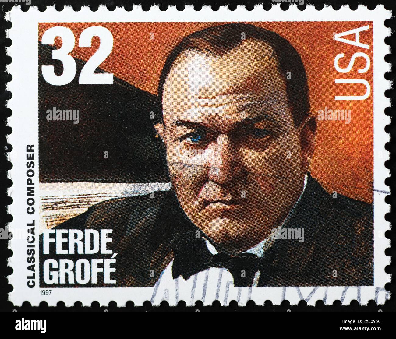Compositeur classique Ferde Grofe sur timbre américain Banque D'Images