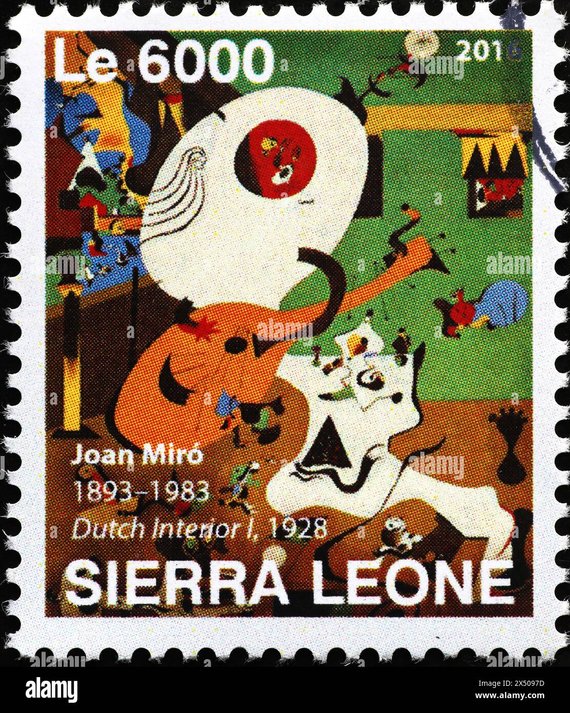 'Dutch Interior' par Joan Mirò sur timbre-poste Banque D'Images