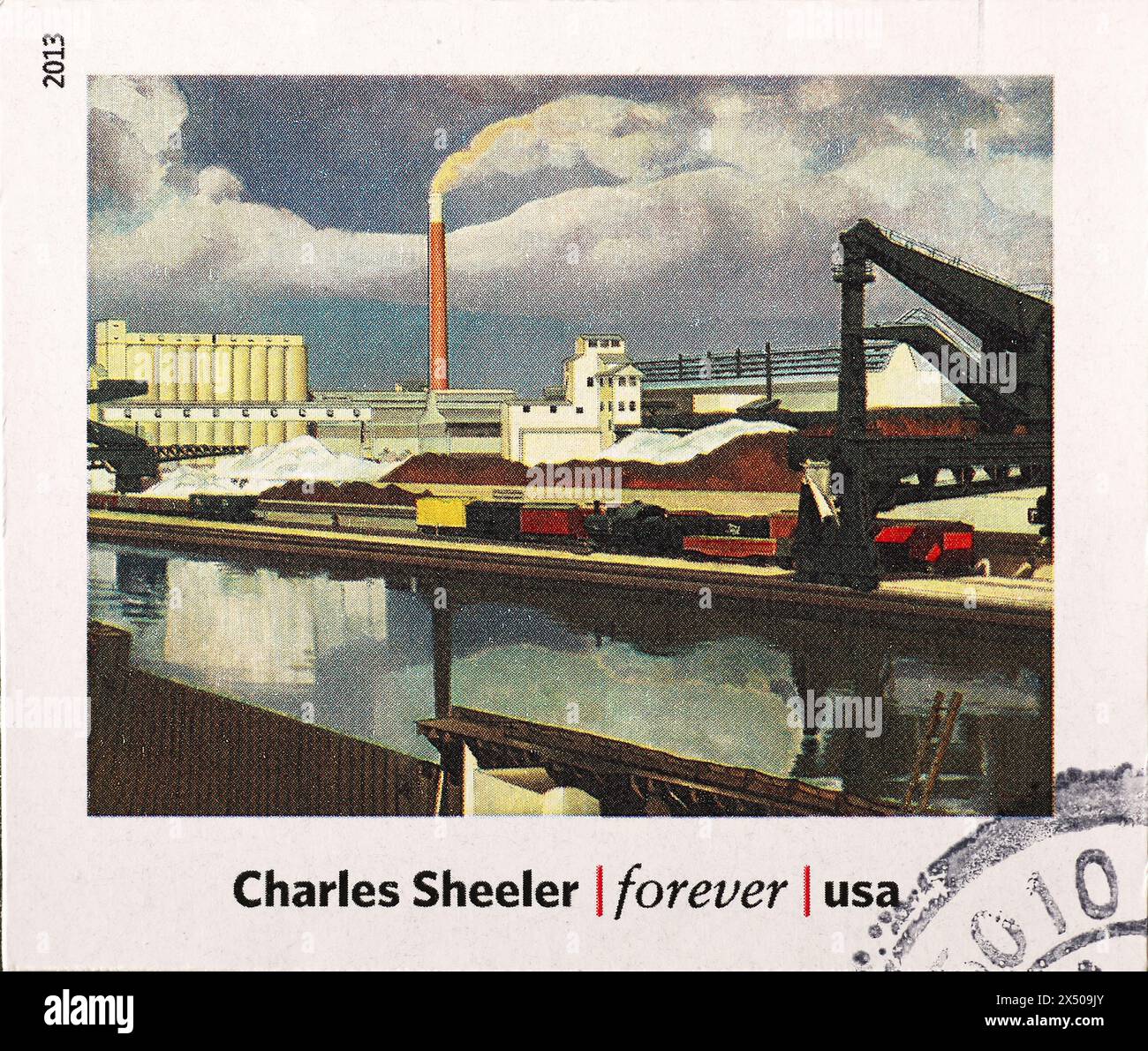Peinture de Charles Sheeler sur timbre-poste américain Banque D'Images