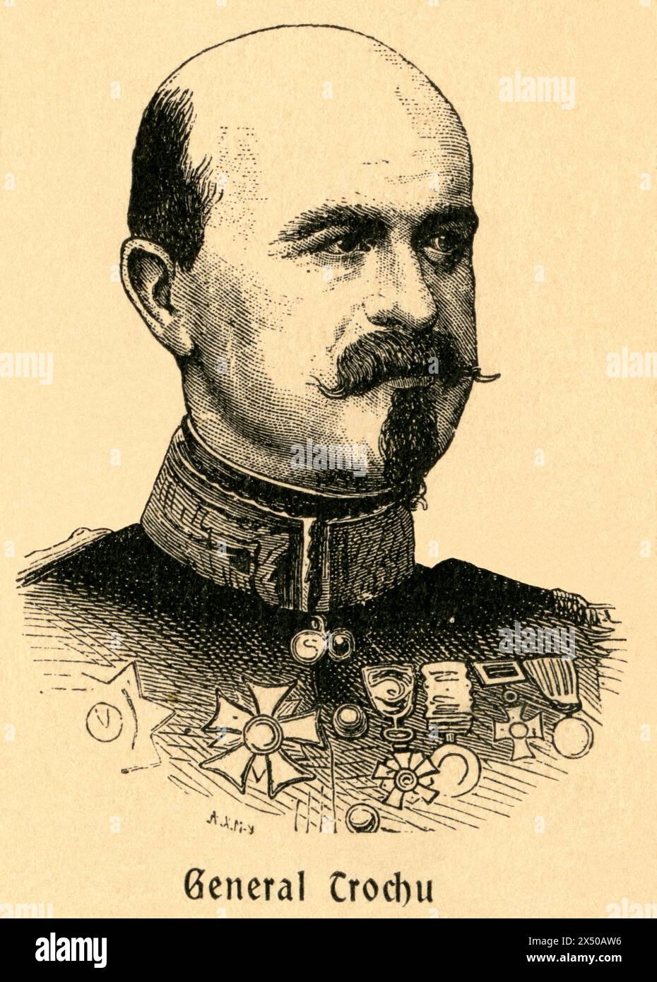 Général Louis Jules Trochu, personne de la guerre franco-prussienne, France, LE DROIT D'AUTEUR DE L'ARTISTE N'A PAS À ÊTRE EFFACÉ Banque D'Images