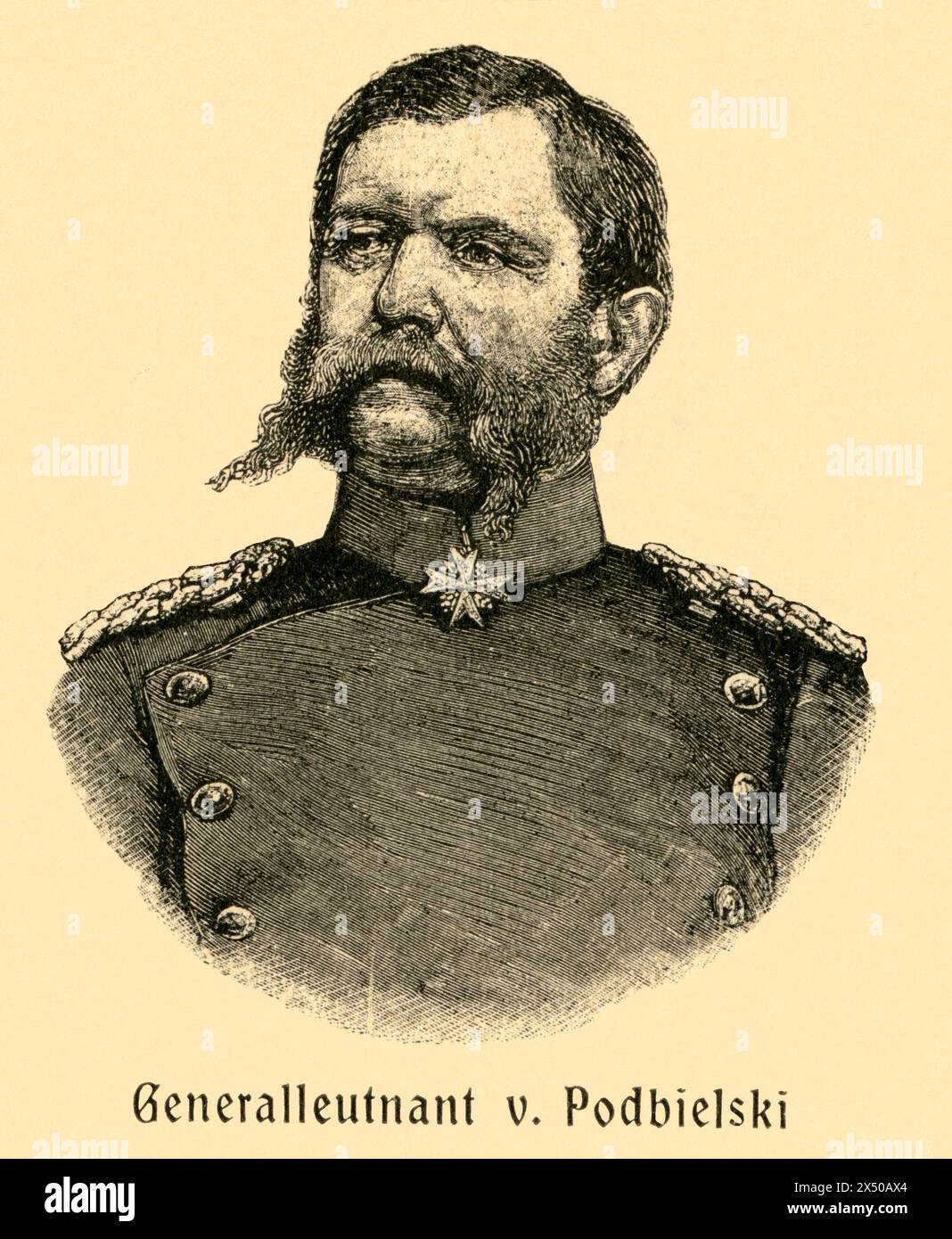 Le général prussien Theophil von Podbielski, personne de la guerre franco-prussienne, LE DROIT D'AUTEUR DE L'ARTISTE N'A PAS À ÊTRE EFFACÉ Banque D'Images