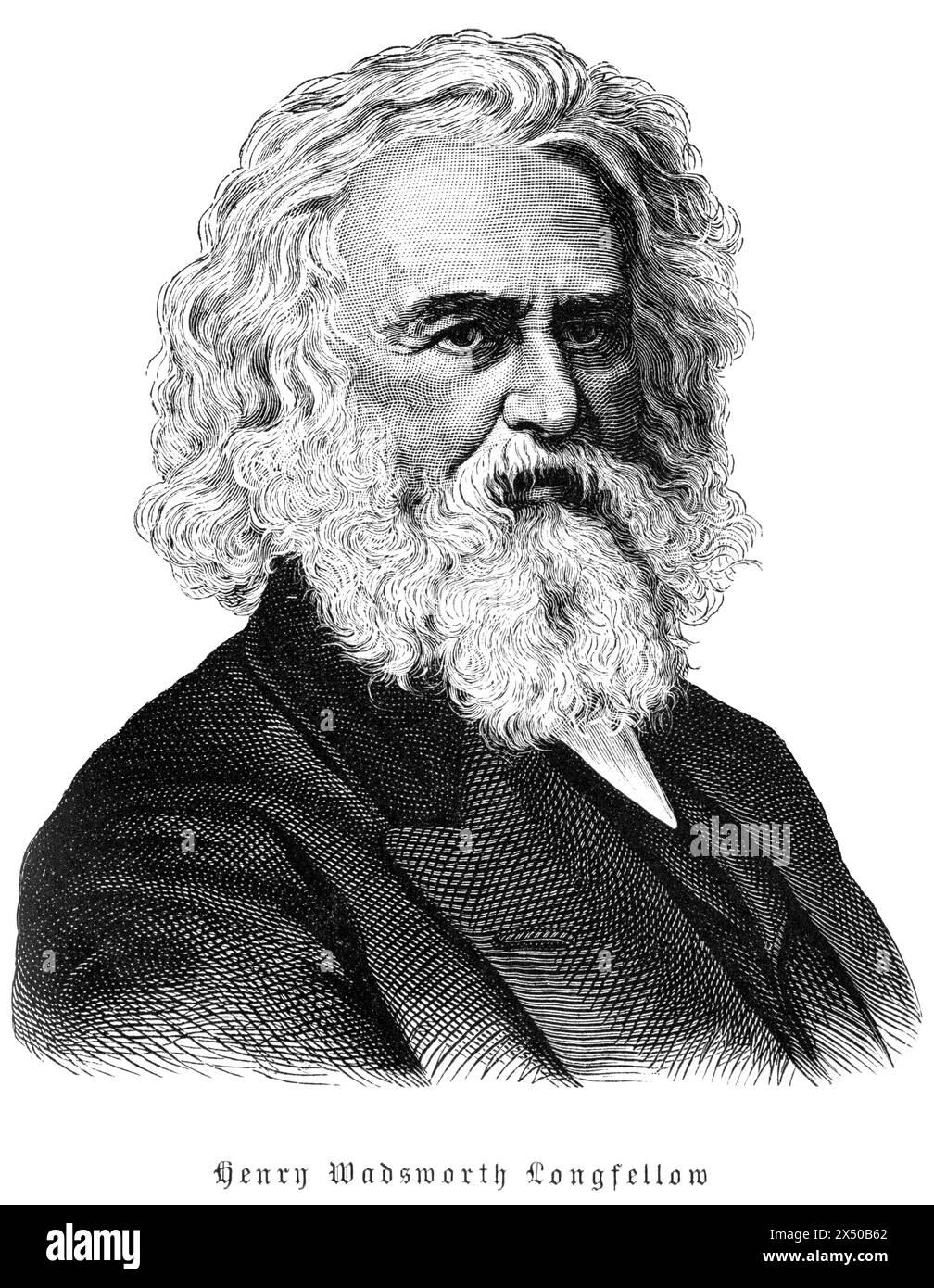 Portrait de L'auteur Henry Wadsworth Longfellow, America, USA, LE DROIT D'AUTEUR DE L'ARTISTE NE DOIT PAS ÊTRE EFFACÉ Banque D'Images