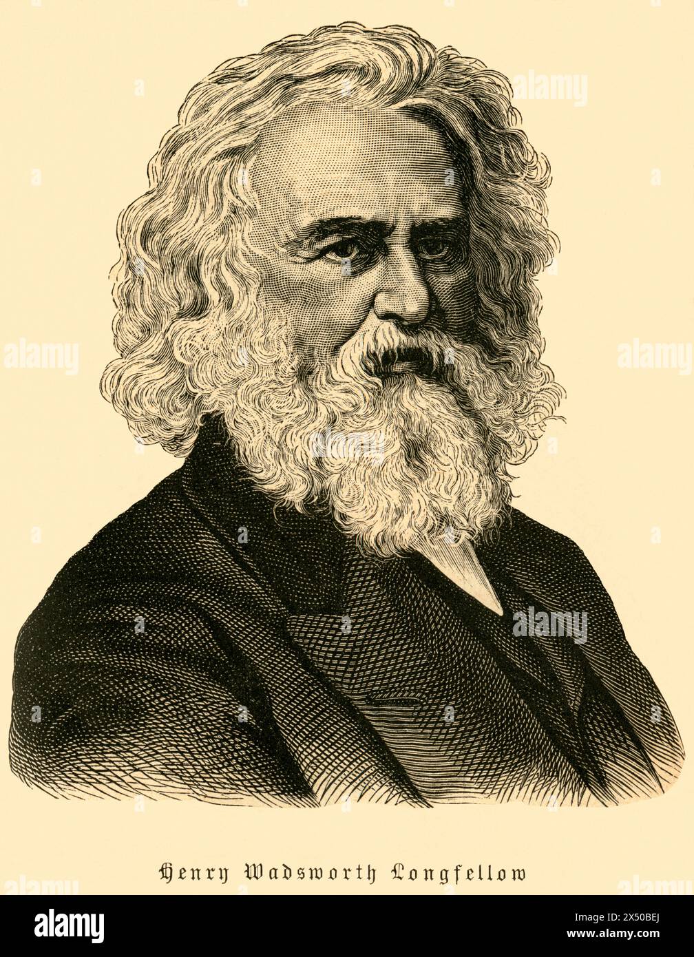 Portrait de L'auteur Henry Wadsworth Longfellow, America, USA, LE DROIT D'AUTEUR DE L'ARTISTE NE DOIT PAS ÊTRE EFFACÉ Banque D'Images