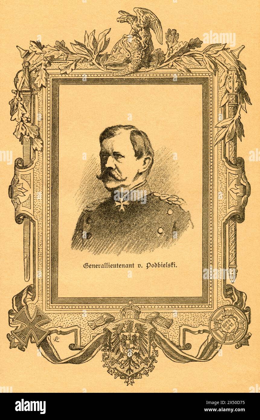 Theophil von Podbielski, général prussien de la cavalerie, portrait, dans un cadre, le DROIT D'AUTEUR DE L'ARTISTE NE DOIT PAS ÊTRE EFFACÉ Banque D'Images