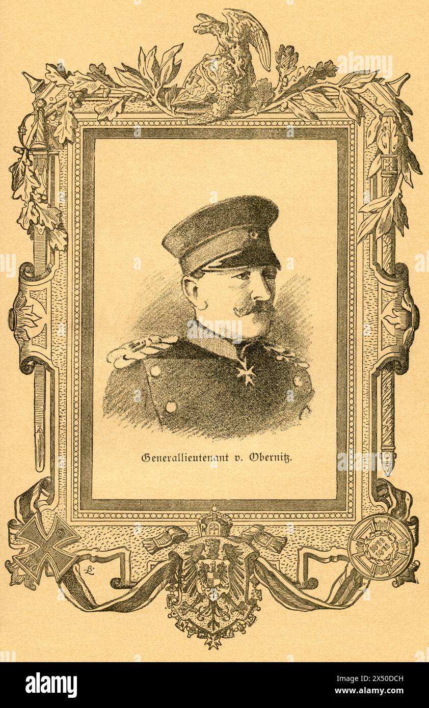 Hugo von Obernitz, général prussien de l'infanterie, portrait, dans un cadre, le DROIT D'AUTEUR DE L'ARTISTE N'A PAS À ÊTRE EFFACÉ Banque D'Images