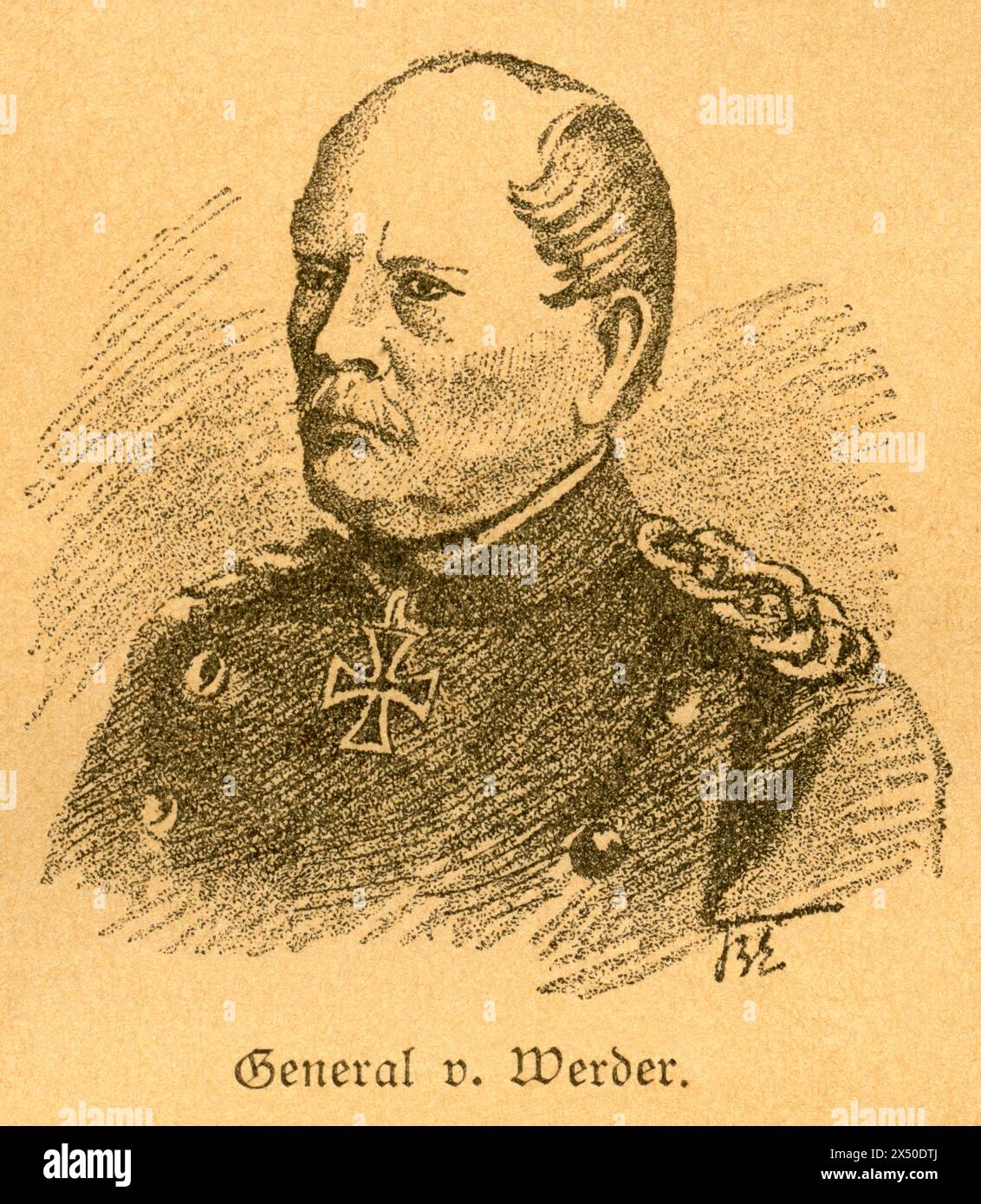 August comte Werder, général prussien de l'infanterie, portrait, Allemagne, Prusse orientale, Norkitten, LES DROITS D'AUTEUR DE L'ARTISTE NE DOIVENT PAS ÊTRE EFFACÉS Banque D'Images