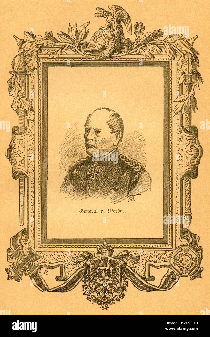 August comte Werder, général prussien de l'infanterie, portrait, Allemagne, Prusse orientale, Norkitten, LES DROITS D'AUTEUR DE L'ARTISTE NE DOIVENT PAS ÊTRE EFFACÉS Banque D'Images