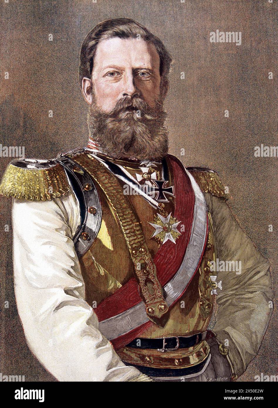 Frédéric III, empereur allemand - Friedrich Wilhelm Nikolaus Karl1831 – 1888) était empereur allemand et roi de Prusse Banque D'Images