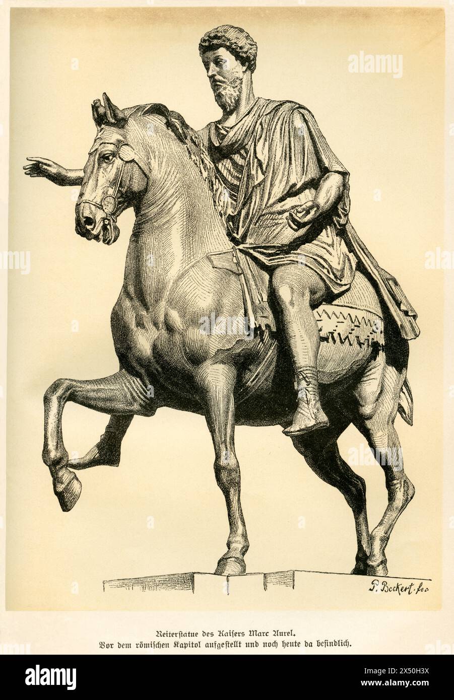 Empereur romain Marc Aurèle, statue de cavalier, image de : 'Römische Geschichte' (histoire romaine), LE DROIT D'AUTEUR DE L'ARTISTE NE DOIT PAS ÊTRE EFFACÉ Banque D'Images