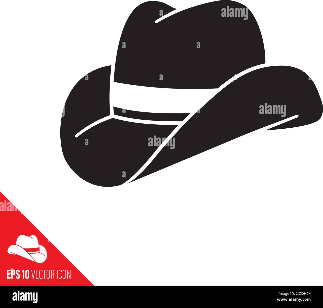 Icône de glyphe vectoriel de chapeau de cowboy pour Hat Day le 15 janvier Illustration de Vecteur