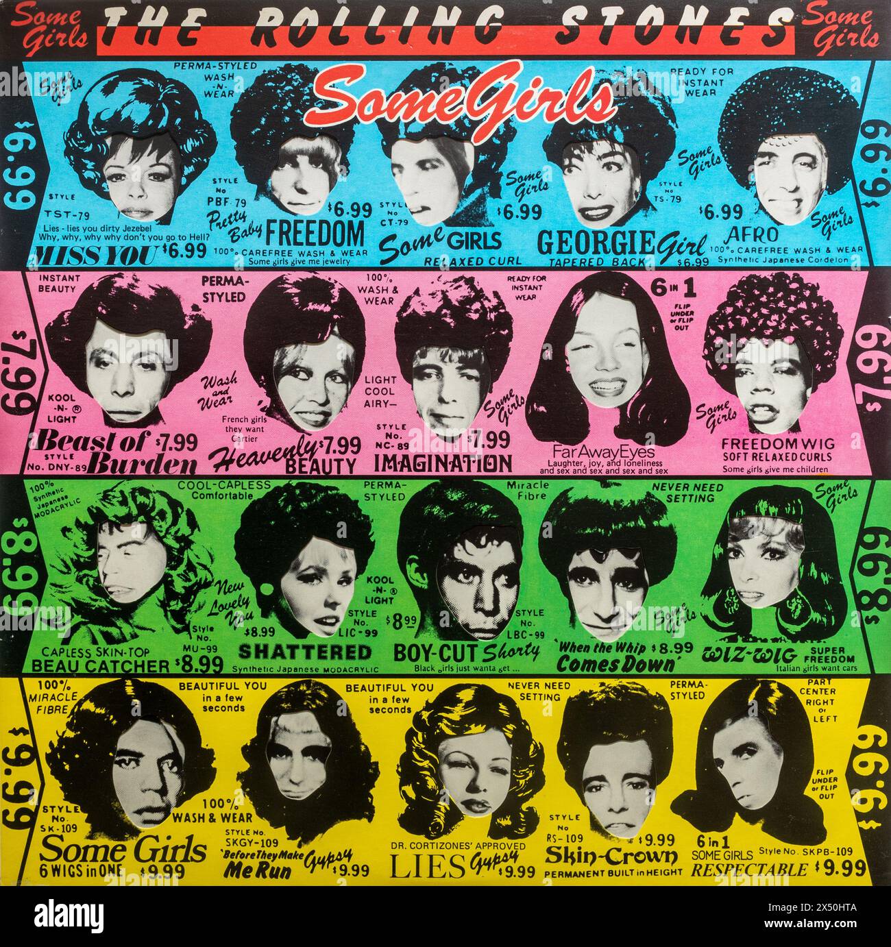 Couverture de l'album Some Girls par les Rolling Stones, pochette de disque vinyle Banque D'Images