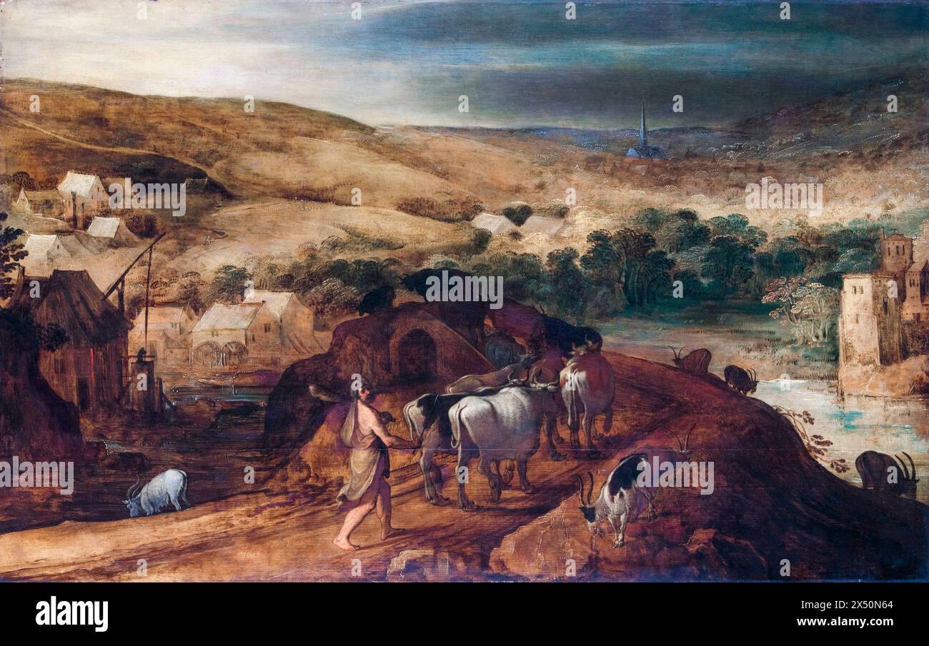 Joos de Momper le jeune, Hercule vole le troupeau de Géryones, peignant à l'huile sur panneau, avant 1635 Banque D'Images