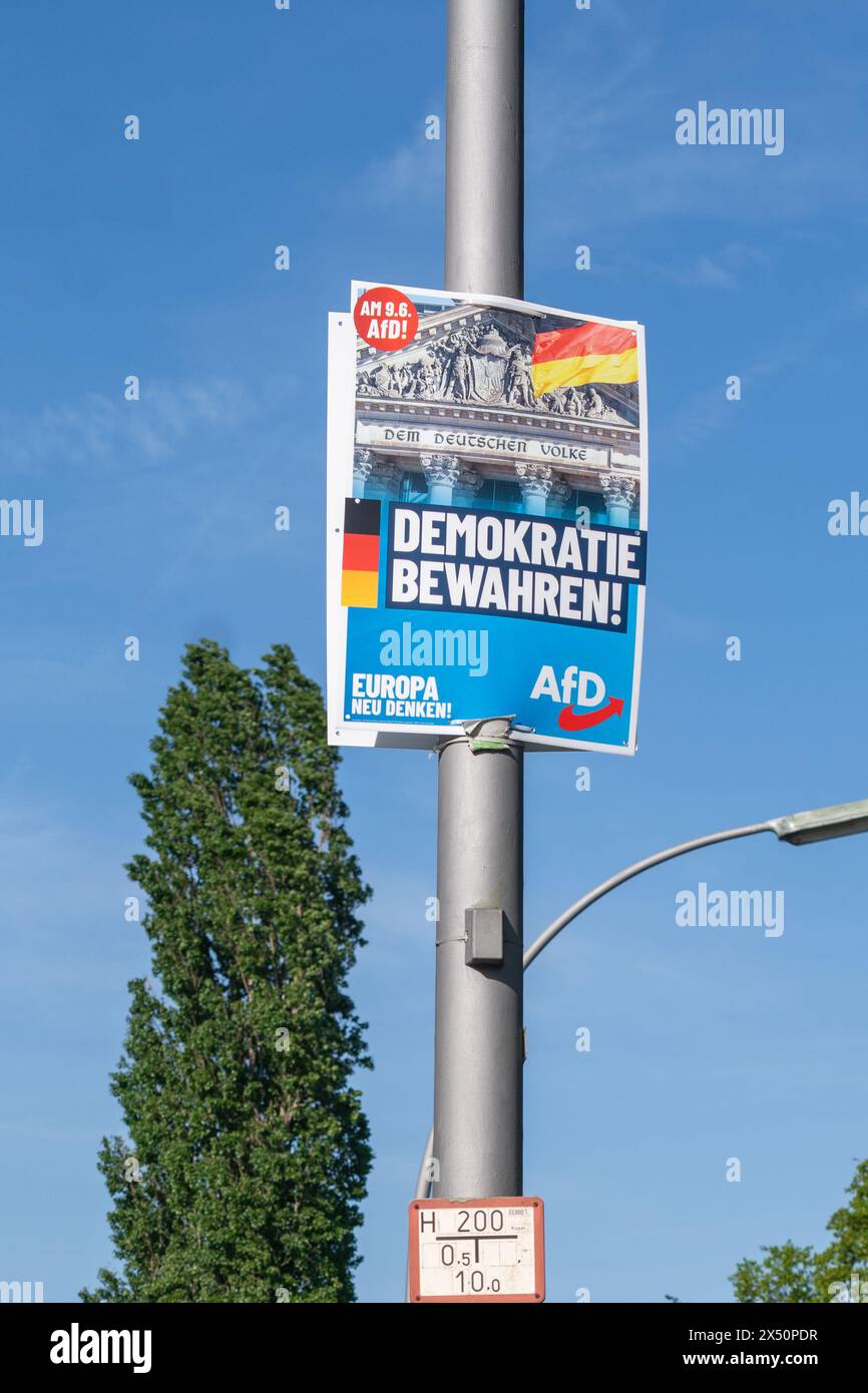 Affiche électorale de l'AFD pour l'élection européenne 2024 Banque D'Images