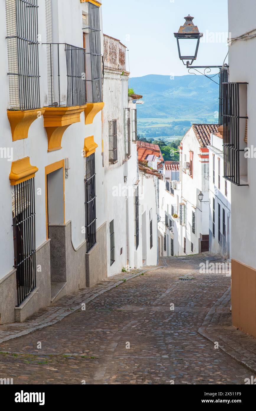 Rue du prêtre à Jerez de los Caballeros, Badajoz Banque D'Images