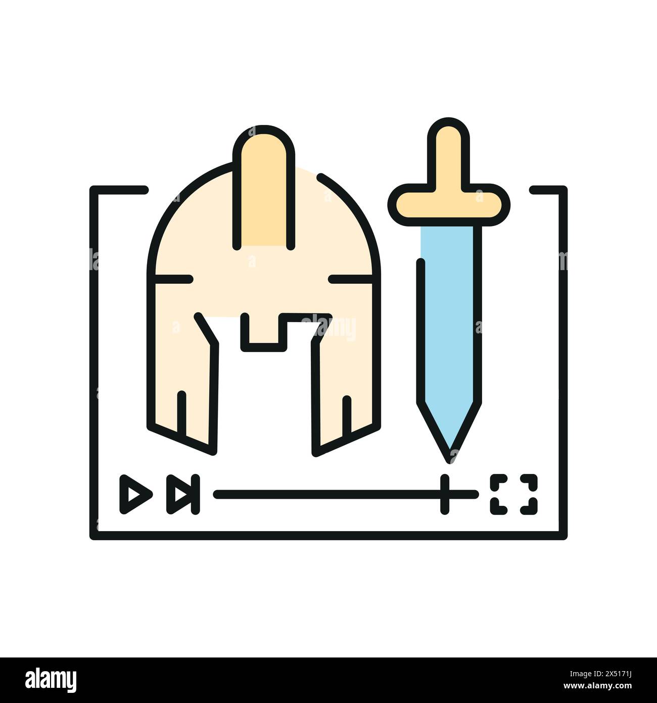 Icône noire de ligne de genre historique. Signez pour la page Web, l'application mobile, le bouton, le logo. Bouton isolé de vecteur. Contour modifiable. Illustration de Vecteur