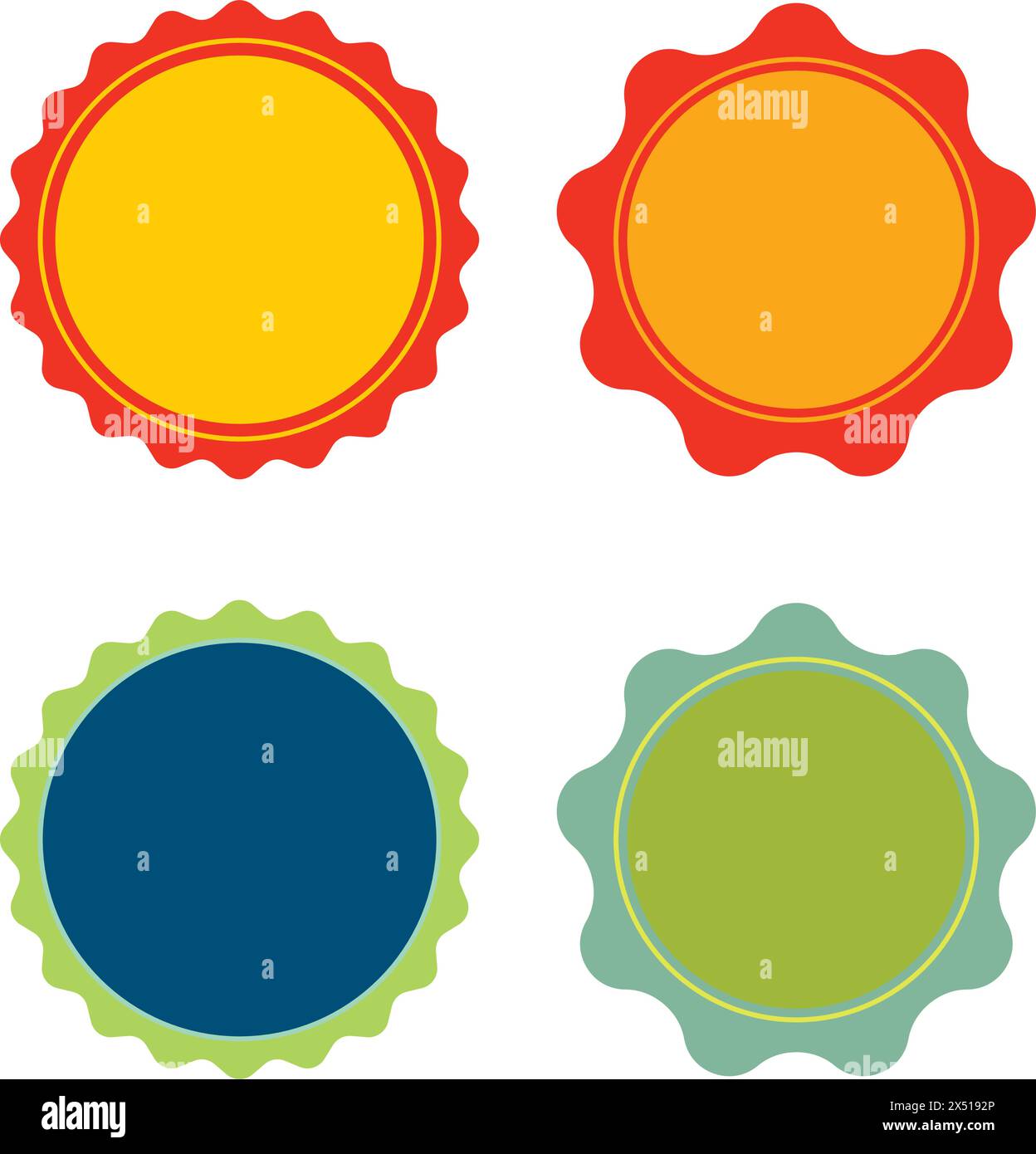 Bannières de forme ronde colorées avec espace de copie pour les promotions sur un fond blanc Illustration de Vecteur