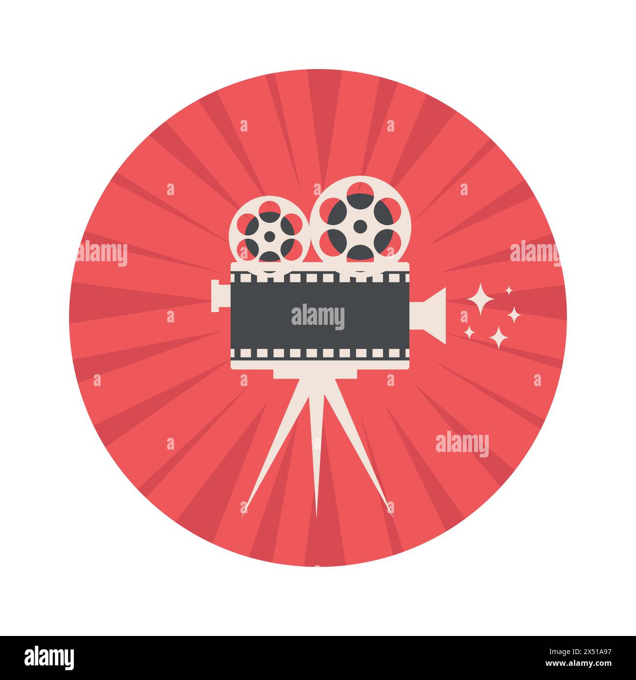 Emblème de caméra vidéo rétro. Concept de cinéma et de réalisation de films. Illustration vectorielle Illustration de Vecteur