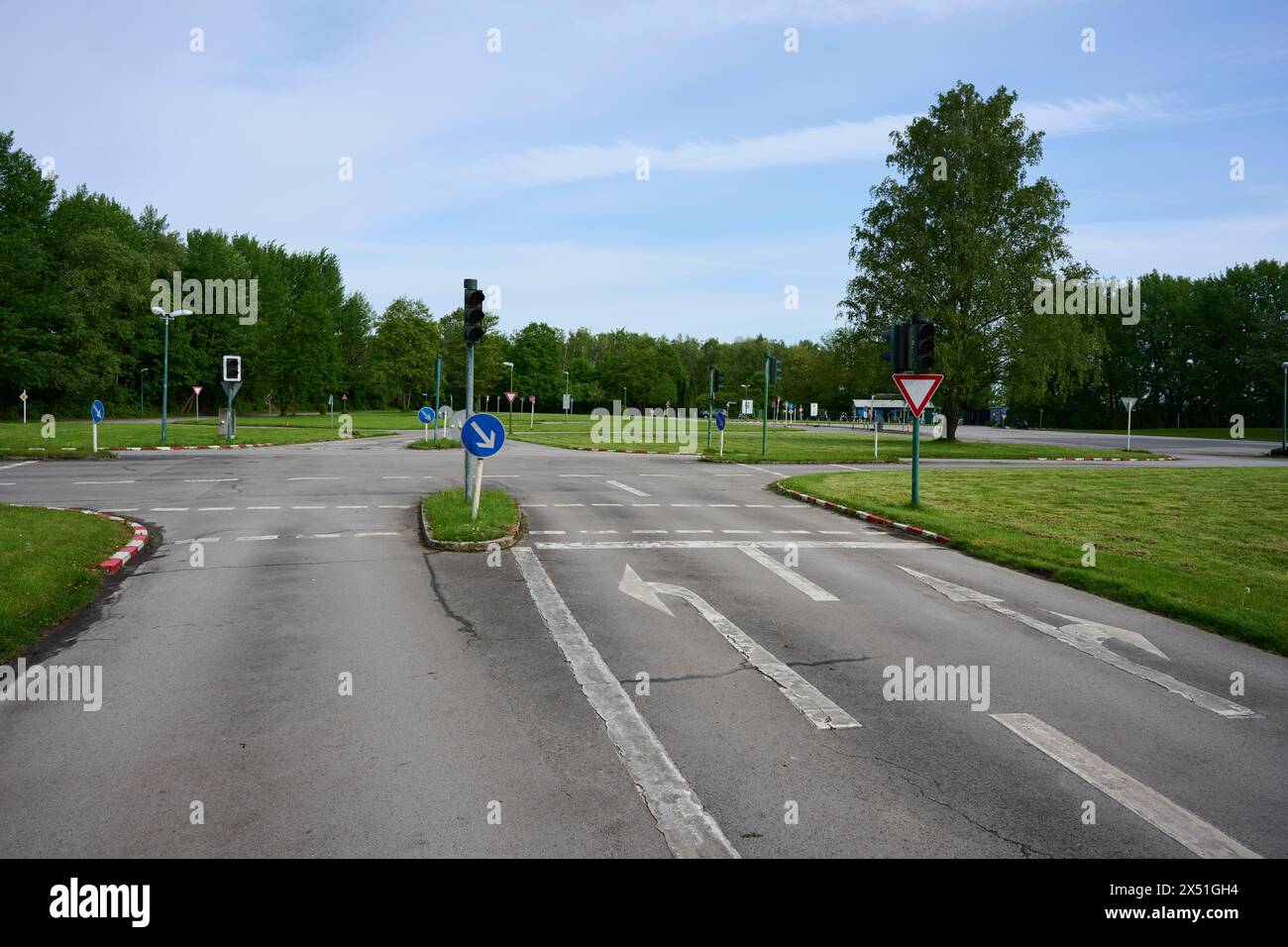 In Essen fand auf dem Verkehrsübungsplatz in Frillendorf ein Fahrsicherheitstraining für Motoradfahrer / innen statt. Formation Organisiert wird dieses Banque D'Images