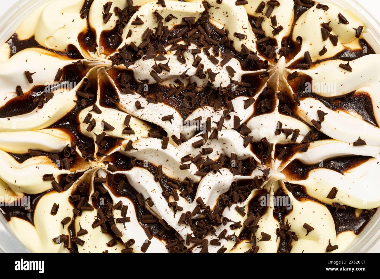 Glace vanille et chocolat gros plan Banque D'Images