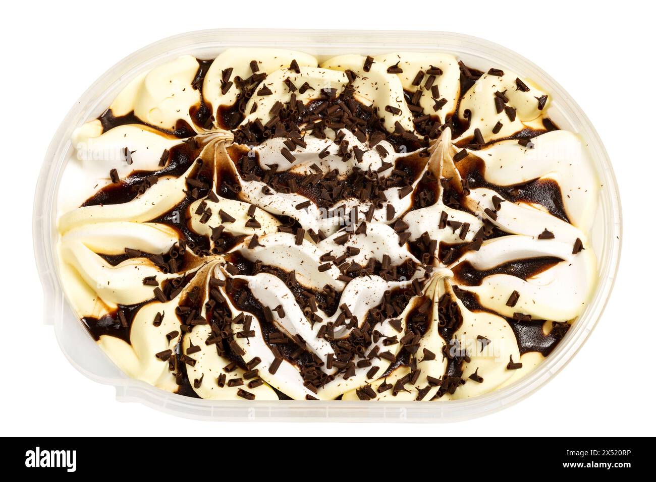 Glace vanille et chocolat dans un bol Banque D'Images