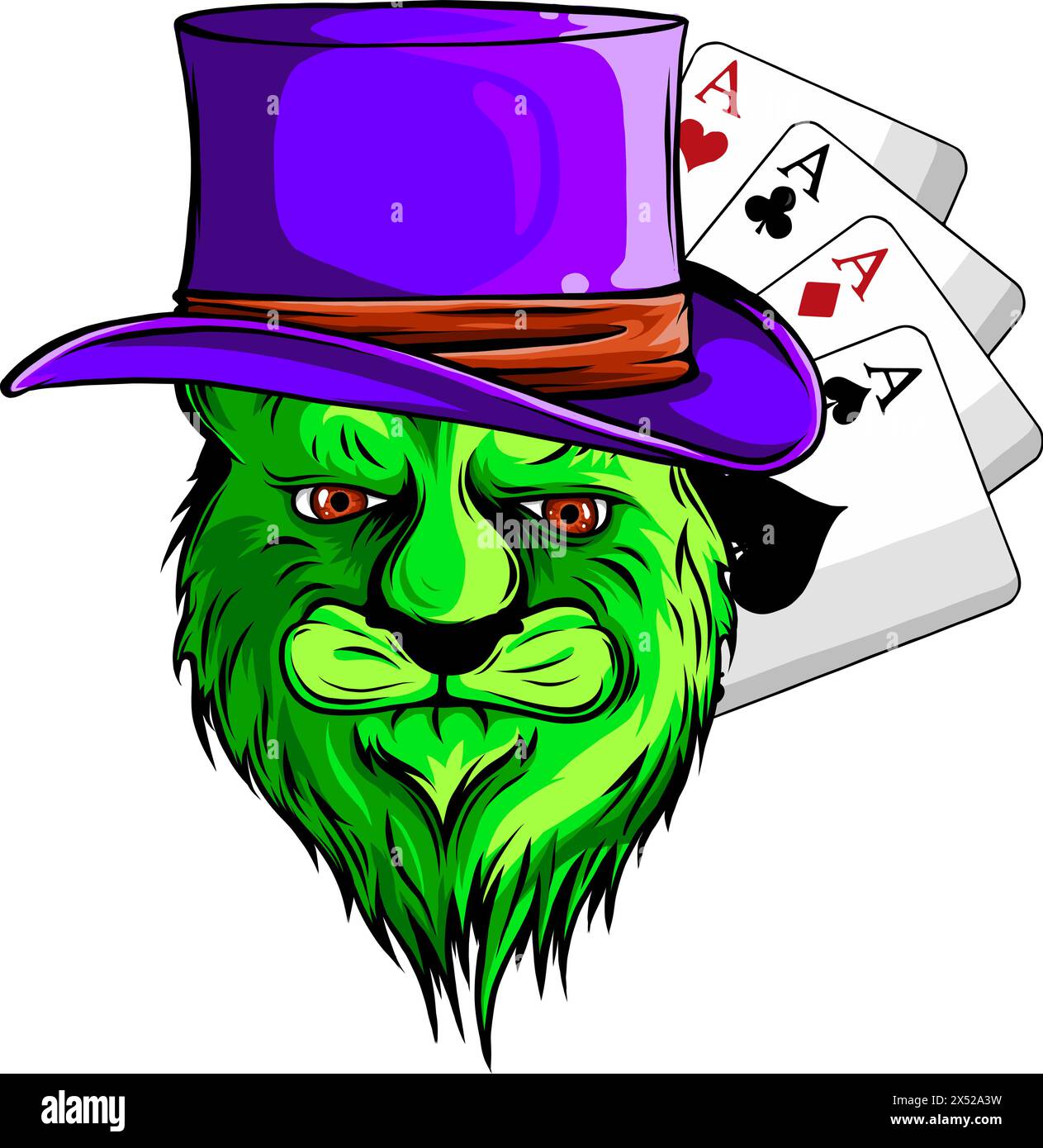 Illustration vectorielle d'un joueur avec une carte de poker Ace. Illustration de Vecteur