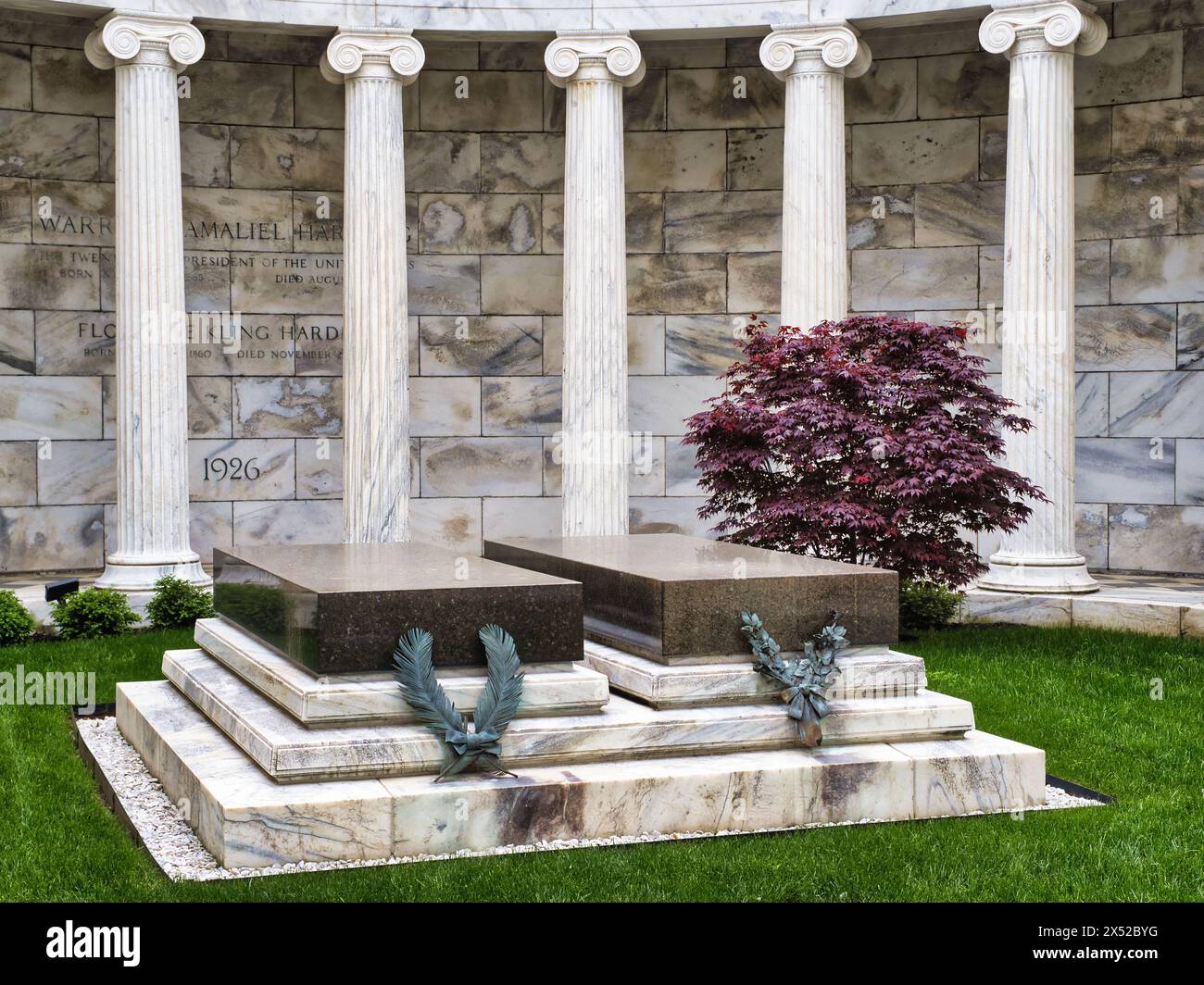 Le tombeau du président des États-Unis Warren G. Harding à Marion Ohio USA 2024 , il a été construit pour ressembler à un temple grec. Banque D'Images