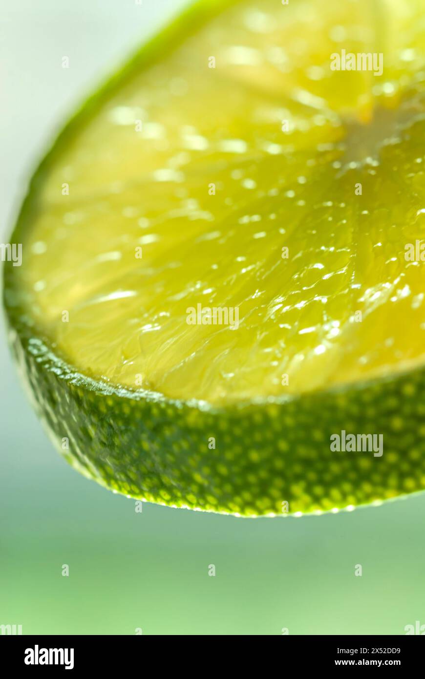 Macro d'un fond alimentaire abstrait vert citron vert Banque D'Images