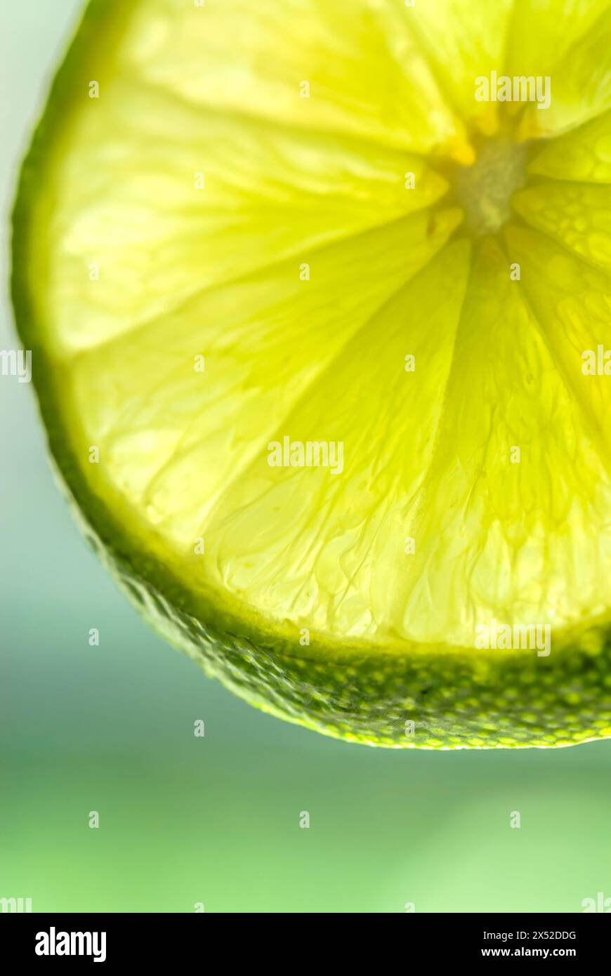 Macro d'un fond alimentaire abstrait vert citron vert Banque D'Images