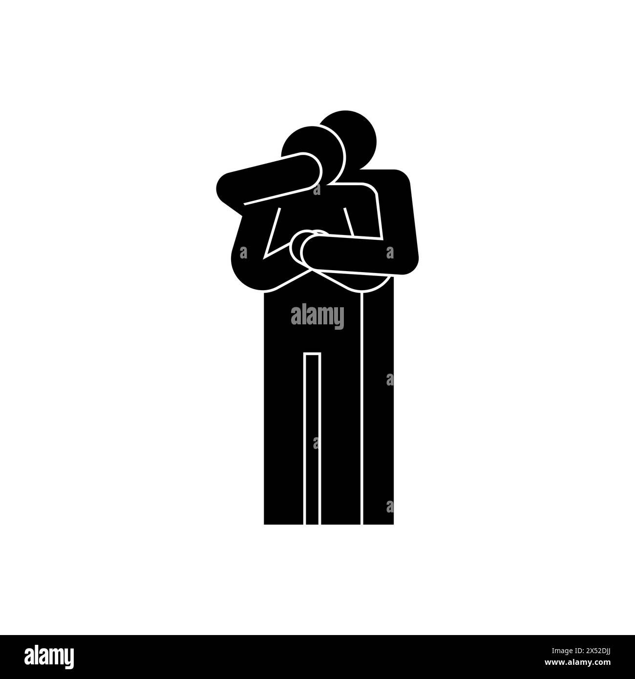 Capturer la victime. Signe de violence. Maniac tient le symbole de la victime. Icône violeur et victime Illustration de Vecteur