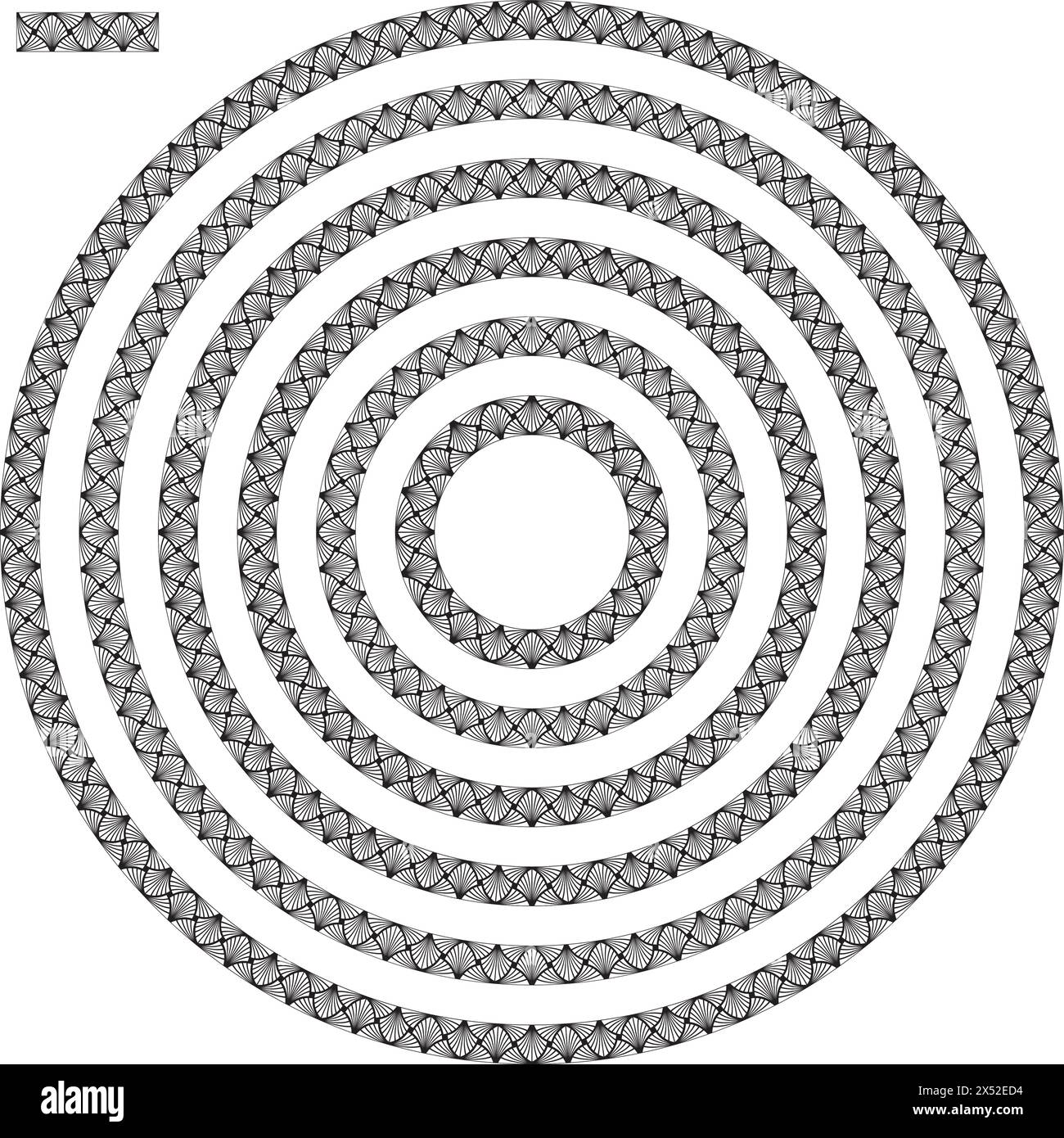 Cadre de bordure circulaire rond Art déco dans une gamme de différentes tailles. Illustration de Vecteur
