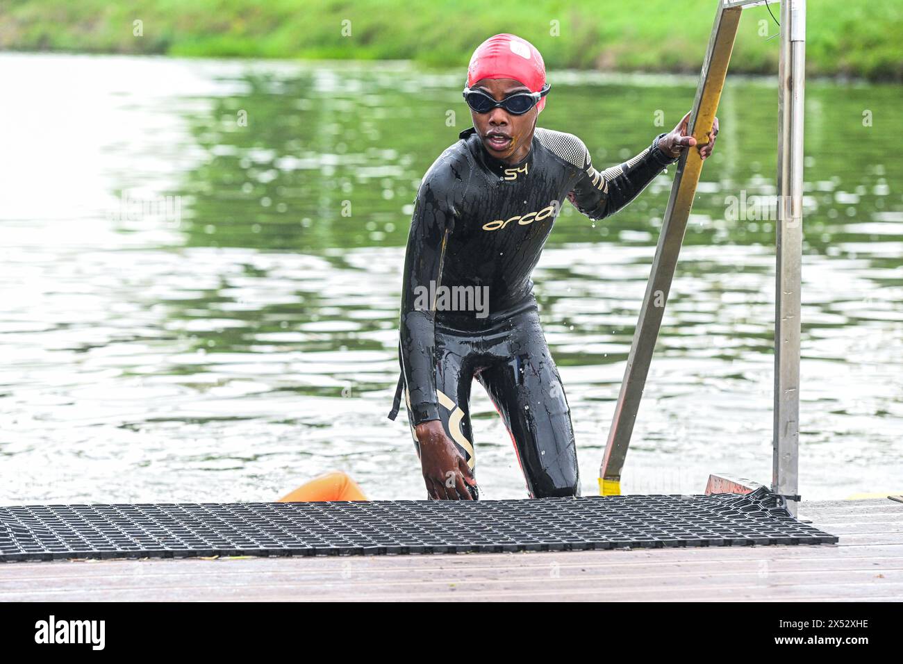 Viersel, Belgique. 04 mai 2024. Natation photographiée lors d'un Triatlon à Viersel, le samedi 4 mai 2024 à Viersel, Belgique . Crédit : Sportpix/Alamy Live News Banque D'Images