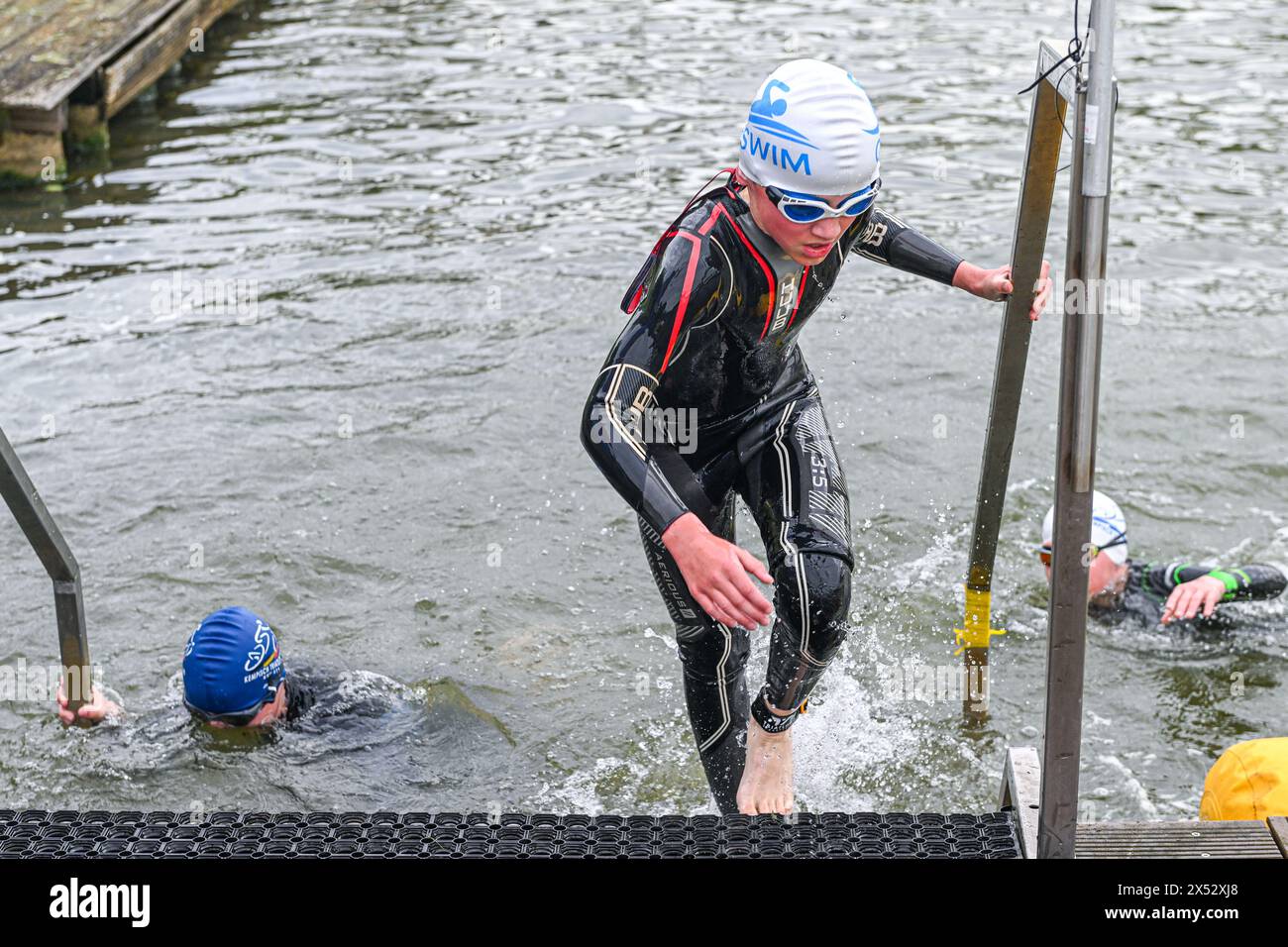Viersel, Belgique. 04 mai 2024. Natation photographiée lors d'un Triatlon à Viersel, le samedi 4 mai 2024 à Viersel, Belgique . Crédit : Sportpix/Alamy Live News Banque D'Images