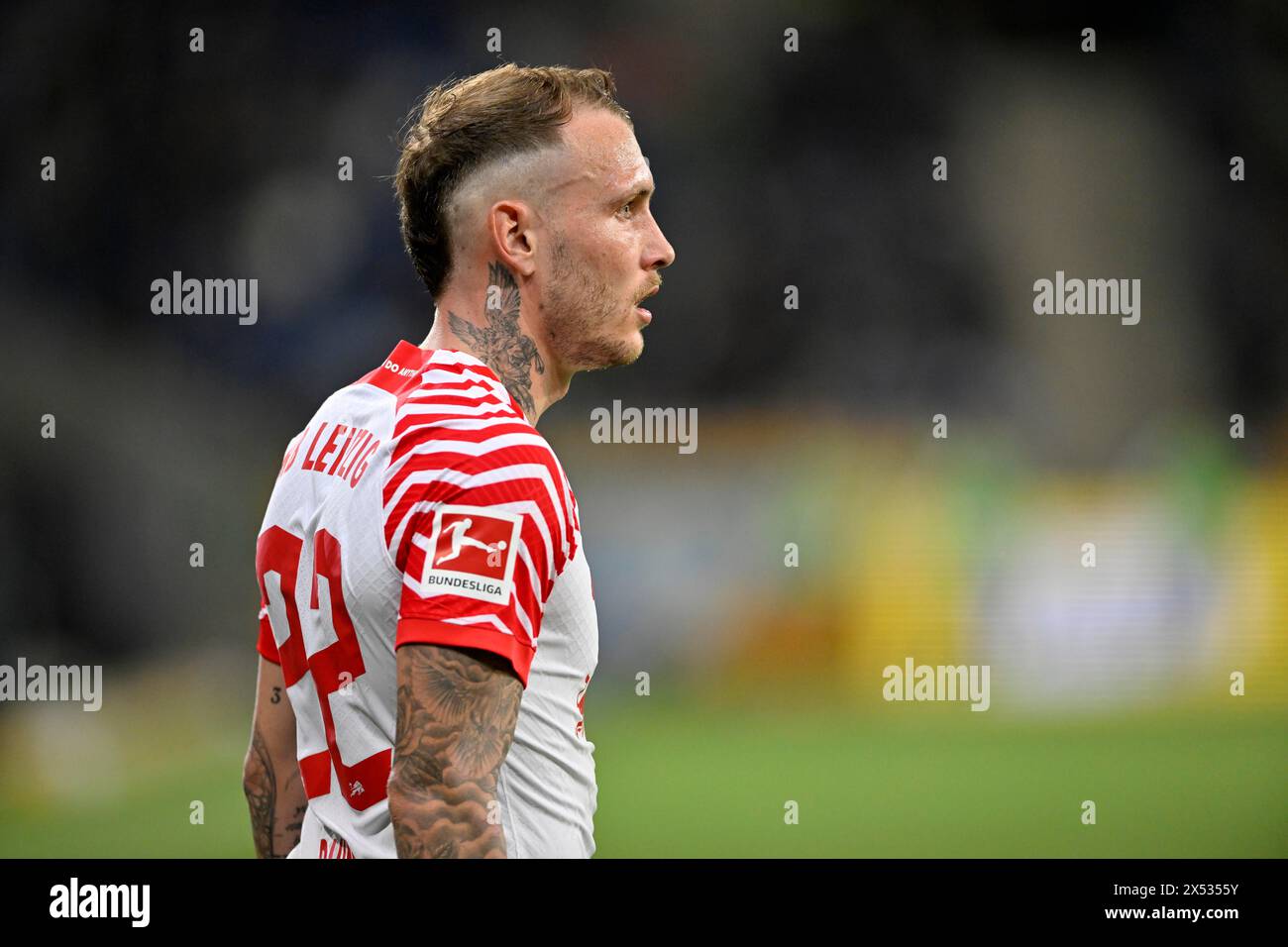 David Raum RasenBallsport Leipzig RBL (22 ans), tatouage, PreZero Arena, Sinsheim, Bade-Wuertemberg, Allemagne Banque D'Images