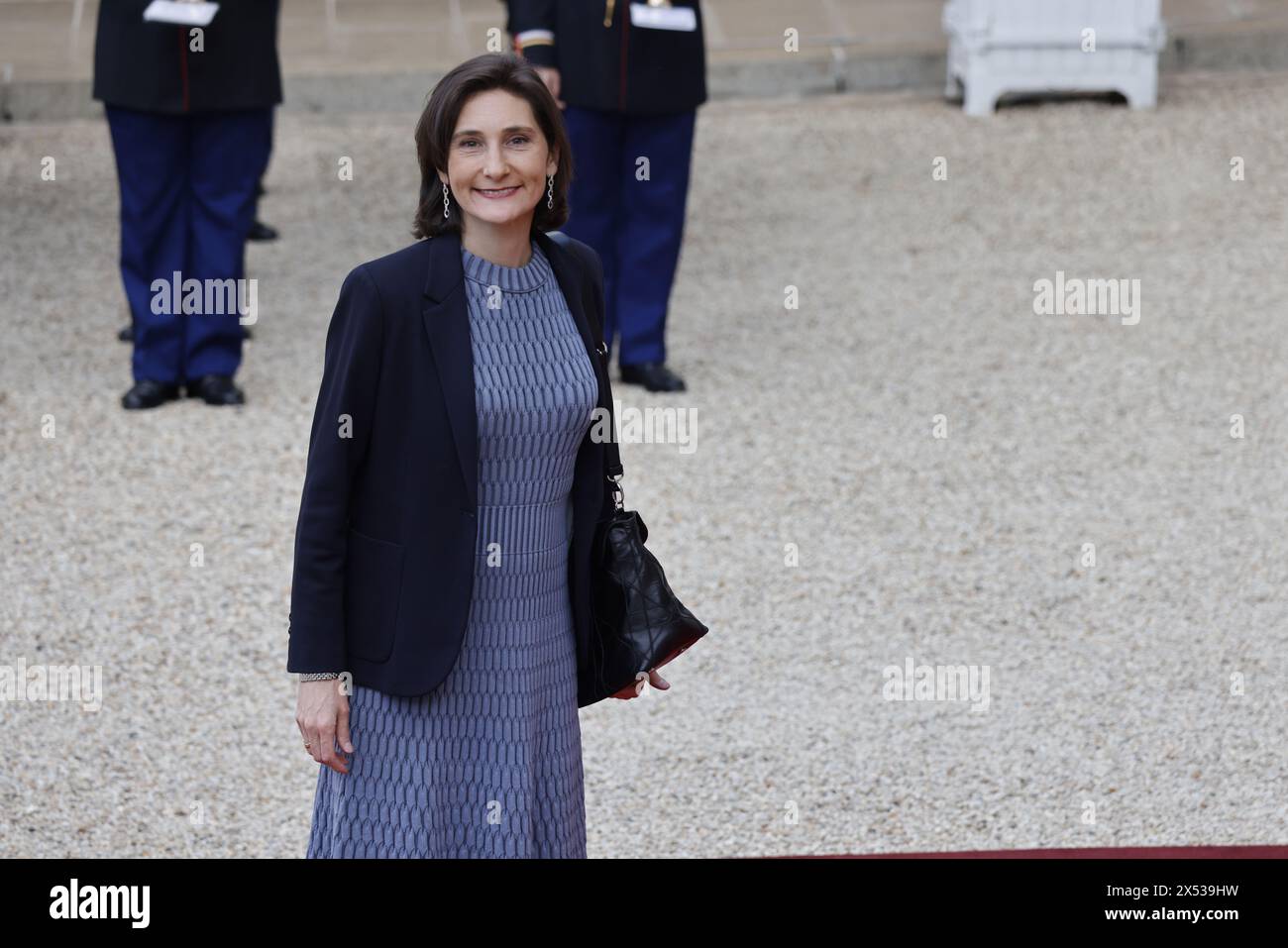 Paris, France. 6 mai 2024. Amélie Oudea-Castera assiste au dîner d’État en l’honneur du président chinois Xi Jinping donné par Emmanuel et Brigitte Macron le 6 mai 2024 au palais présidentiel de l’Elysée à Paris, France. Crédit : Bernard Menigault/Alamy Live News Banque D'Images