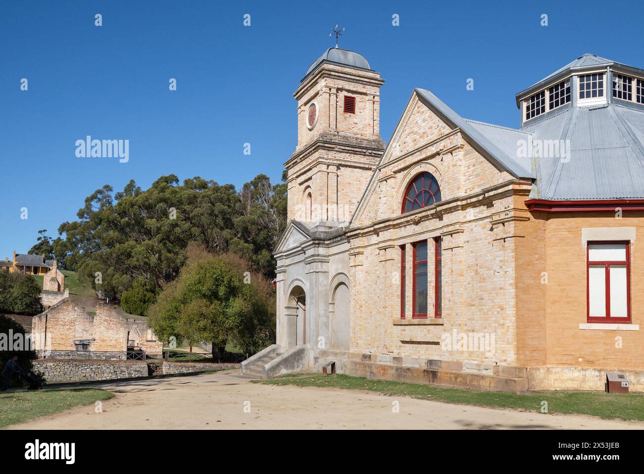 Le bâtiment de l'asile sur le site historique de Port Arthur, Tasmanie, Australie Banque D'Images
