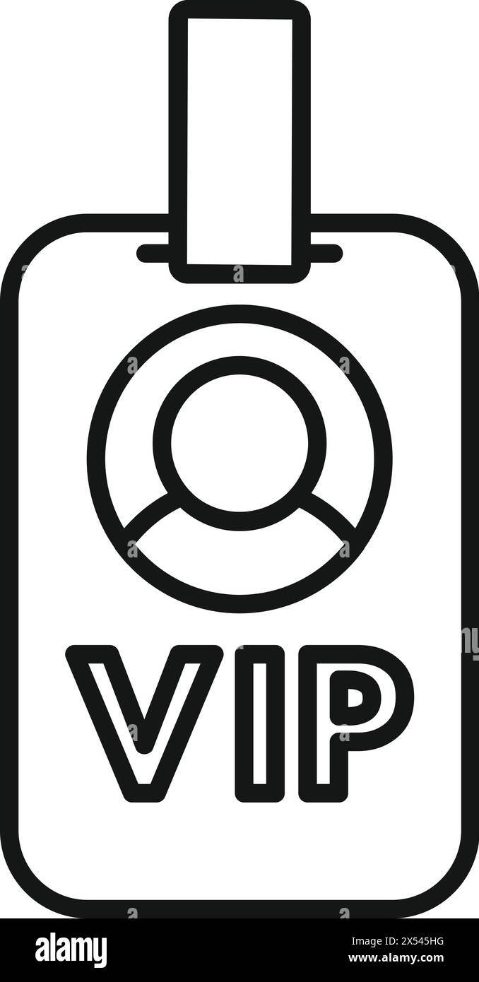 Vecteur de contour d'icône de badge de membre VIP. Récompense de l'événement client. Soins exclusifs Illustration de Vecteur