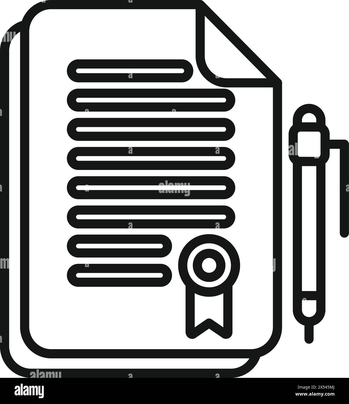 Vecteur de contour d'icône de papiers de copyright. Protection des biens. Documents de données Illustration de Vecteur