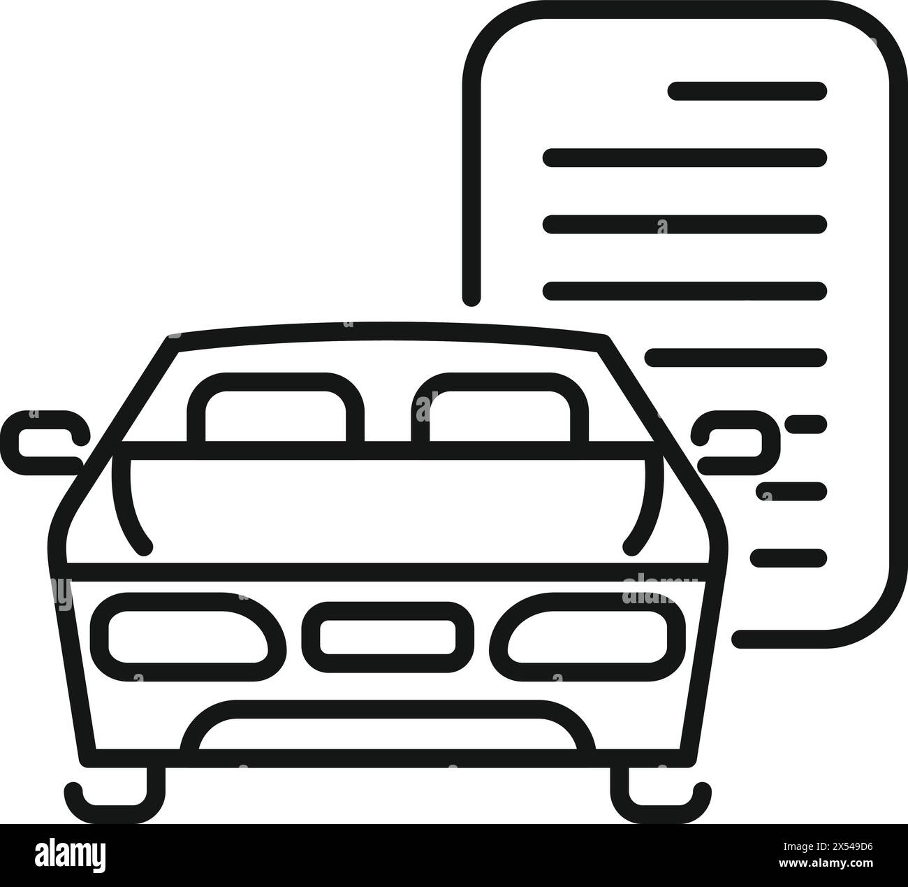 Vecteur de contour d'icône de support de service de voiture. Services bancaires aux consommateurs. Crédit collatéral Illustration de Vecteur