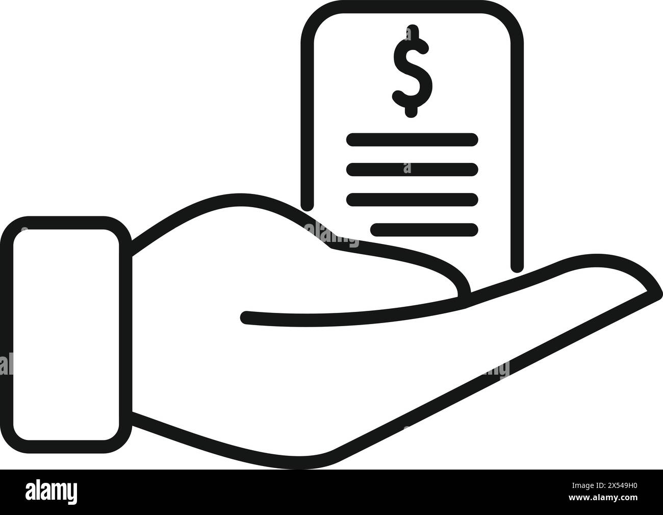 Soutenir le vecteur de contour de l'icône de l'aide collatérale. Finance Care. Investissement financier Illustration de Vecteur