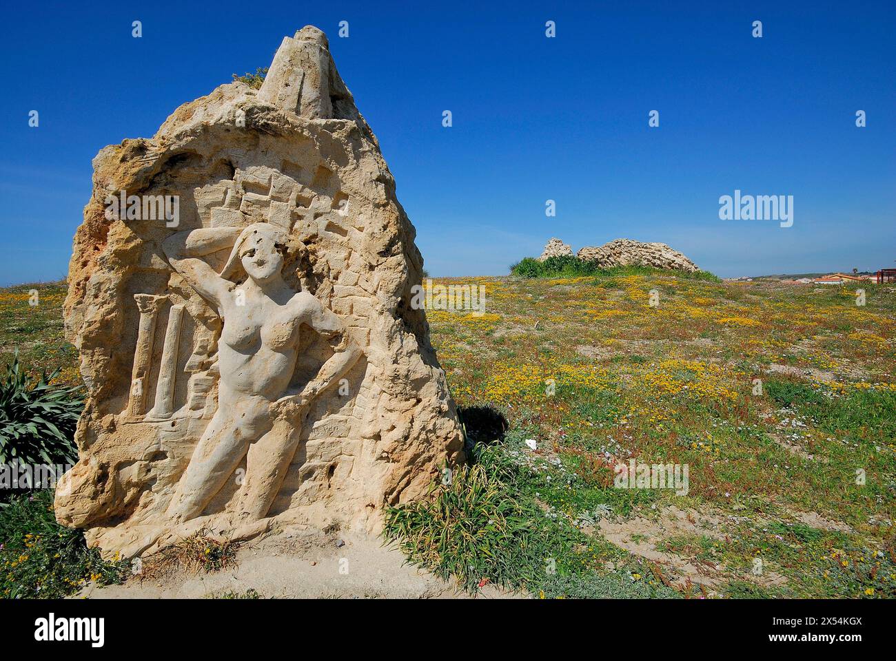 Ville romaine de Tharros, Oristano, Sardaigne, Italie Banque D'Images